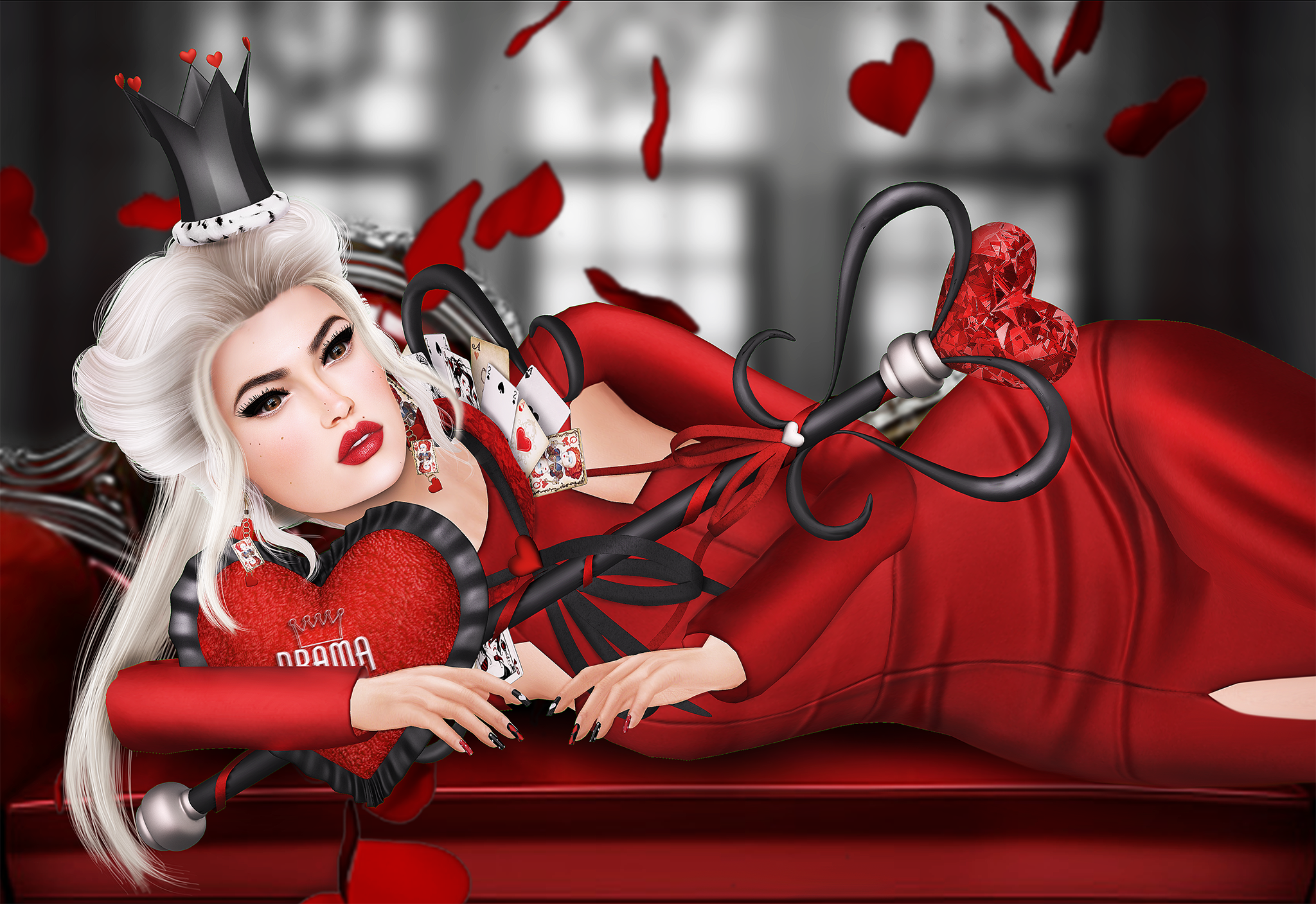 On me: Astralia – Queen of hearts set (made of: sceptre, collar R...